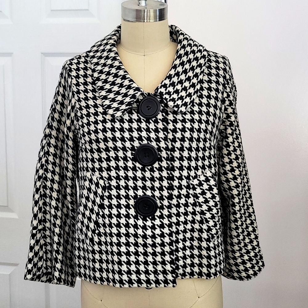 Houndstooth jacket in black and white from Lapis, size X-SMALL